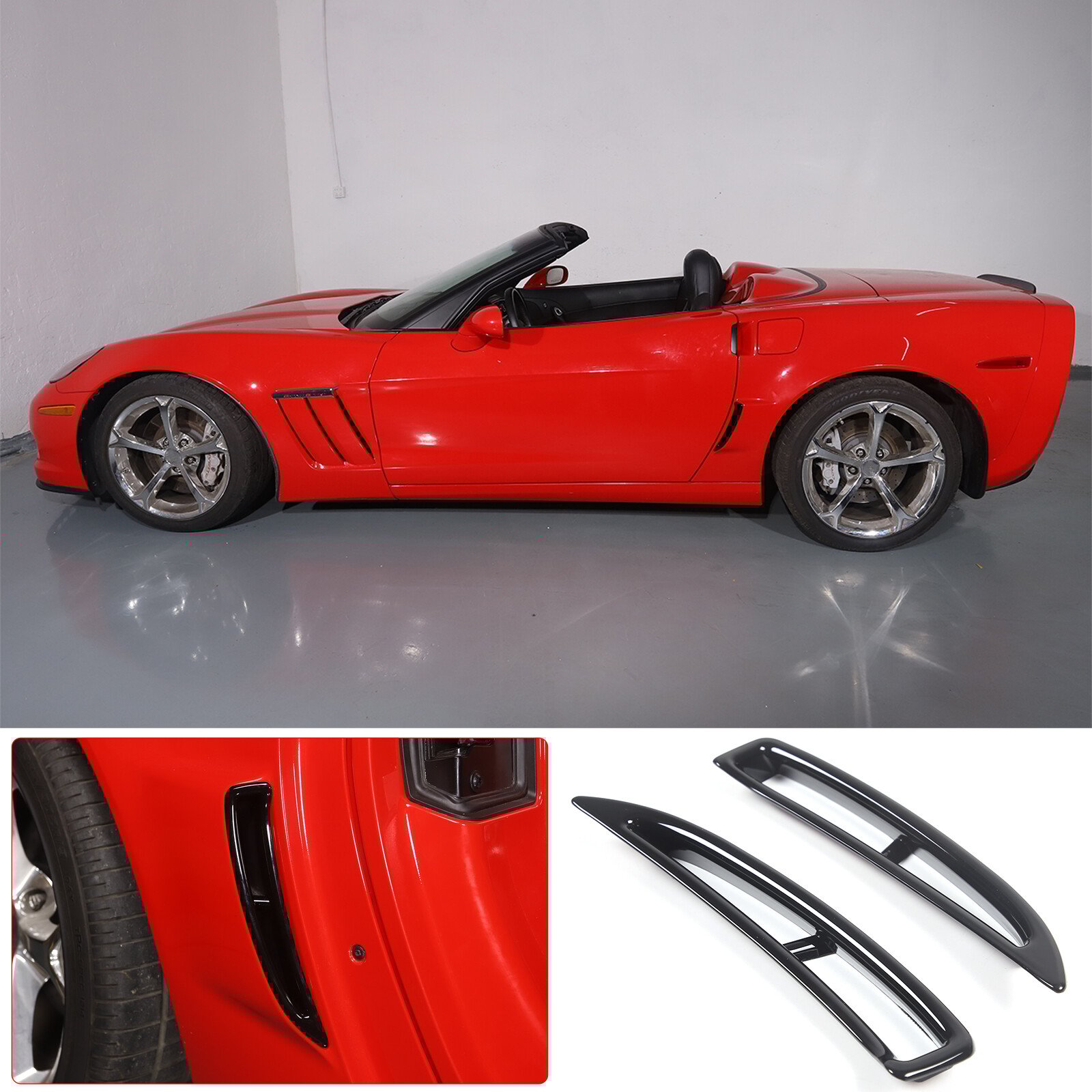 Reproduction C6 Z06 / Grand Sport Corvette, Rear Quarter Brake Air Scoop Bezels